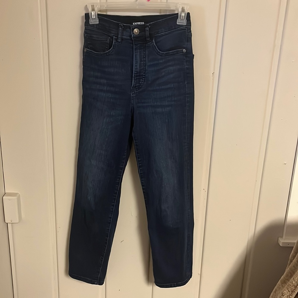 Express Super High Rise Straight Jean, Size 00R